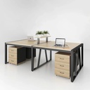 Cụm Bàn Làm Việc 4 Người Chân Sắt Sơn Tĩnh Điện 2m4 - BC50 3