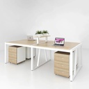 [BC50] Cụm Bàn Làm Việc 4 Người Chân Sắt Sơn Tĩnh Điện 2m4 - BC50