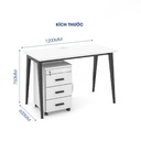 Bàn Làm Việc Chân Sắt Yếm Lửng - BLV75 4