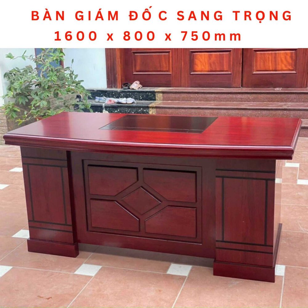 [BGĐ25] Bàn Văn Phòng Giám Đốc Cổ Điển 1m6 x 80 - BGĐ25