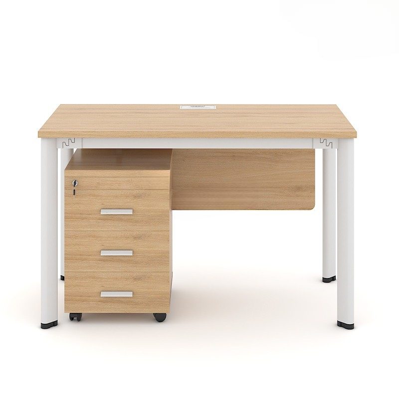 Bàn Làm Việc Chân Sắt Oval Có Hộc - BLV87 1