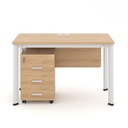 Bàn Làm Việc Chân Sắt Oval Có Hộc - BLV87 1
