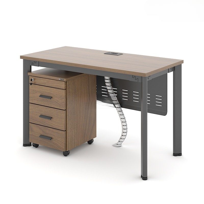 Bàn Làm Việc Chân Sắt Oval Có Hộc - BLV90 2