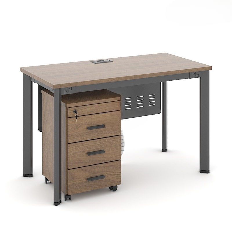 Bàn Làm Việc Chân Sắt Oval Có Hộc - BLV90 4