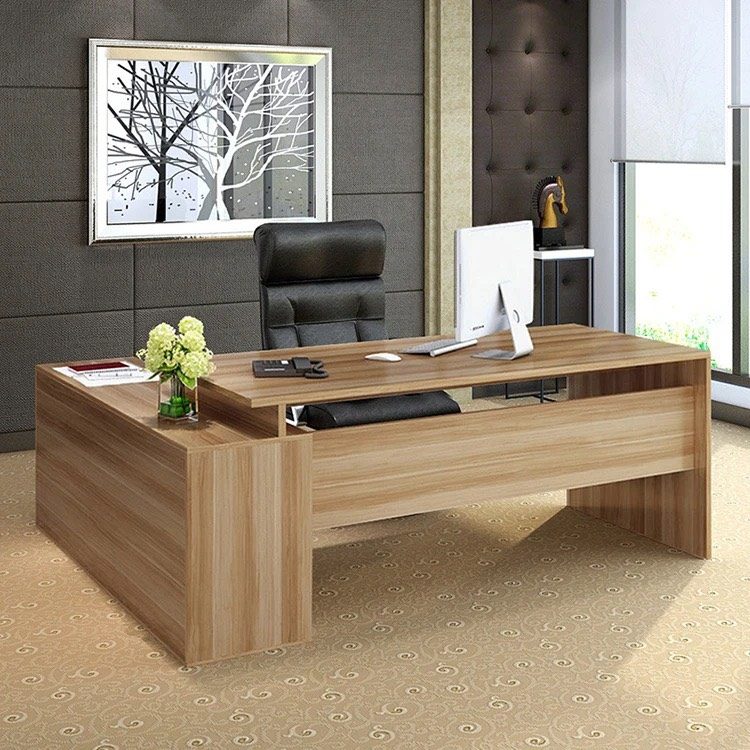 Bàn Giám Đốc Góc L Vân Gỗ Tự Nhiên - BGĐ33 1