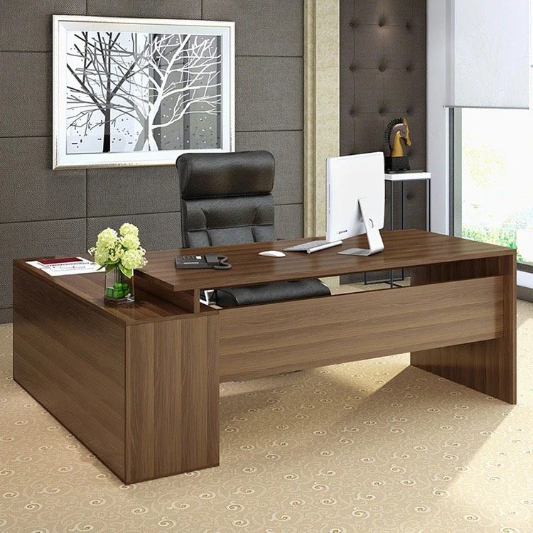 [BGĐ32] Bàn Giám Đốc Góc L Vân Gỗ Tự Nhiên - BGĐ33