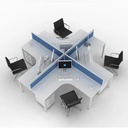 Cụm Bàn Văn Phòng TeamWork Vách Ngăn 4 Người - BC12 1