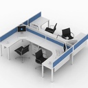 Cụm Bàn Văn Phòng TeamWork Vách Ngăn 4 Người - BC12 3