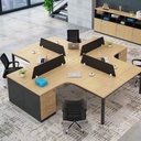 Cụm Bàn Văn Phòng Làm Việc Chân Sắt 4 Người - BC13 2