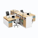Bàn Cụm Làm Việc Nhóm Có Tủ Hồ Sơ 4 Người - BC14 2
