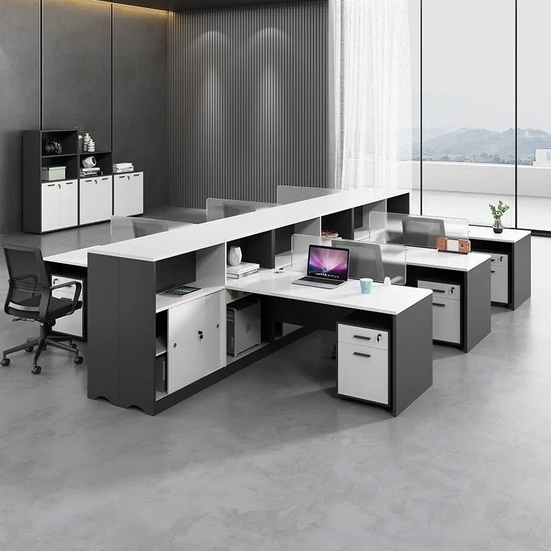 Bàn Văn Phòng Làm Việc Nhóm 6 Người Có Tủ Hồ Sơ - BC23 3