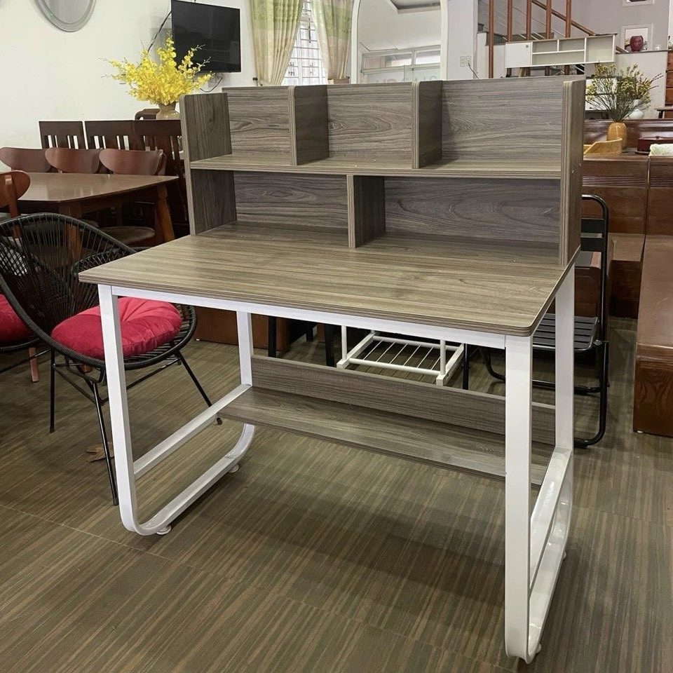 Bàn Làm Việc Chân U Có Kệ Sách Gỗ - BLV116 2