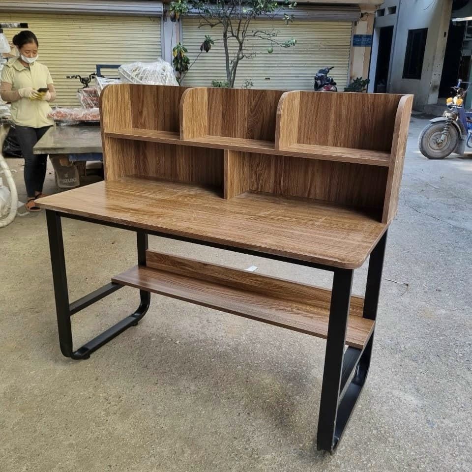 Bàn Làm Việc Chân U Có Kệ Sách Gỗ - BLV116 3