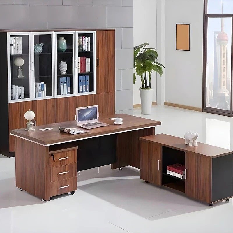 Bàn Giám Đốc Góc L Viền Sọc 1m6x80 - BGĐ69 2