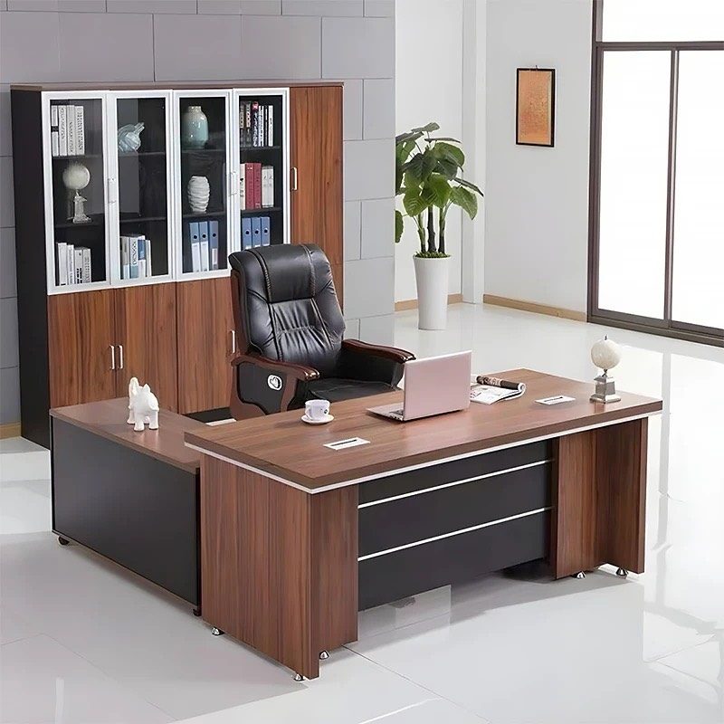 [BGĐ69] Bàn Giám Đốc Góc L Viền Sọc 1m6x80 - BGĐ69