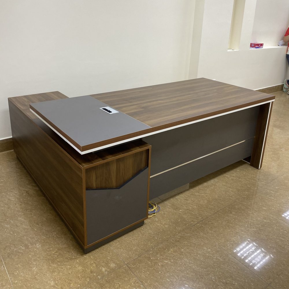 Bàn Giám Đốc Gỗ MDF Góc L 1m6x120 - BGĐ70 2