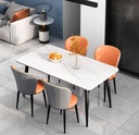 [BA6] Bàn Ăn Gia Đình Mặt Đá Phiến Trắng Vân Mây - BA6