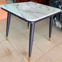 [BA7] Bàn Ăn Mặt Đá Chân Núm Mạ Vàng - BA7