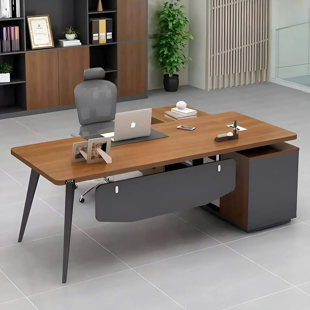 [BGĐ81] Bàn Giám Đốc Góc L Chân Sắt - BGĐ81