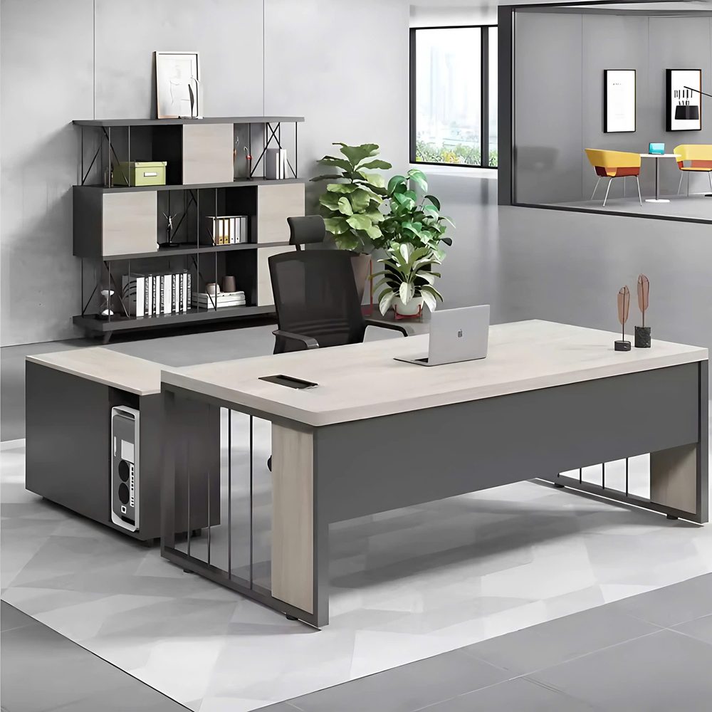 Bàn Giám Đốc Góc L Kết Hợp Tủ Rời - BGĐ85 1
