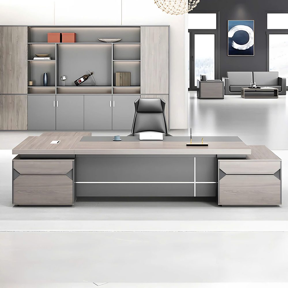 Bàn Giám Đốc Gỗ MDF Kiểu Dáng Góc L - BGĐ86 1