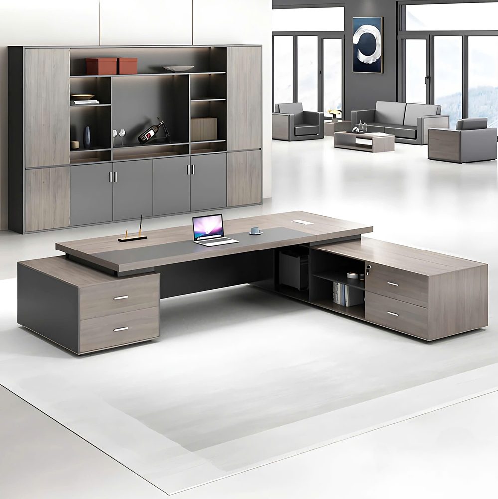 Bàn Giám Đốc Gỗ MDF Kiểu Dáng Góc L - BGĐ86 2
