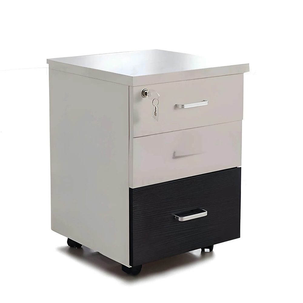 Hộc Tủ Di Động 3 Ngăn Trắng Pha Đen - TP40 1
