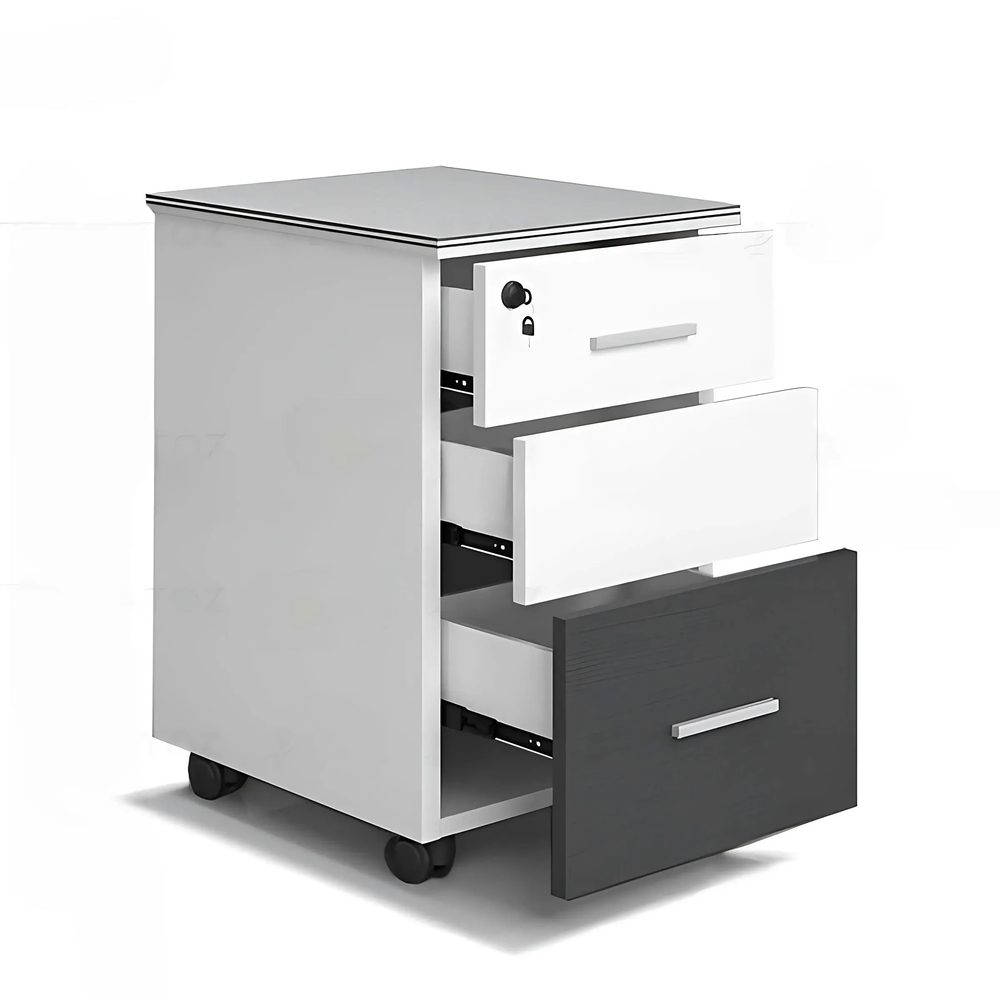 [TP40] Hộc Tủ Di Động 3 Ngăn Trắng Pha Đen - TP40