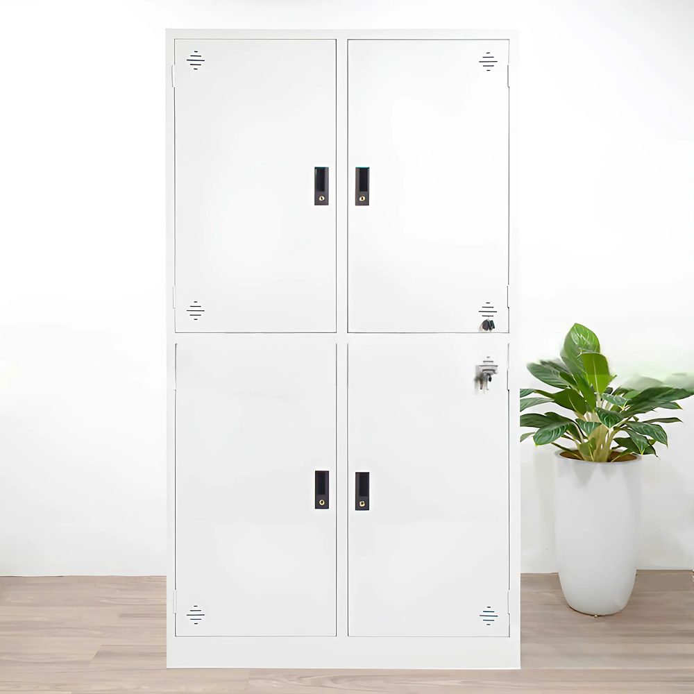 Tủ Locker Sắt 4 Ngăn Màu Trắng - TLK37 1