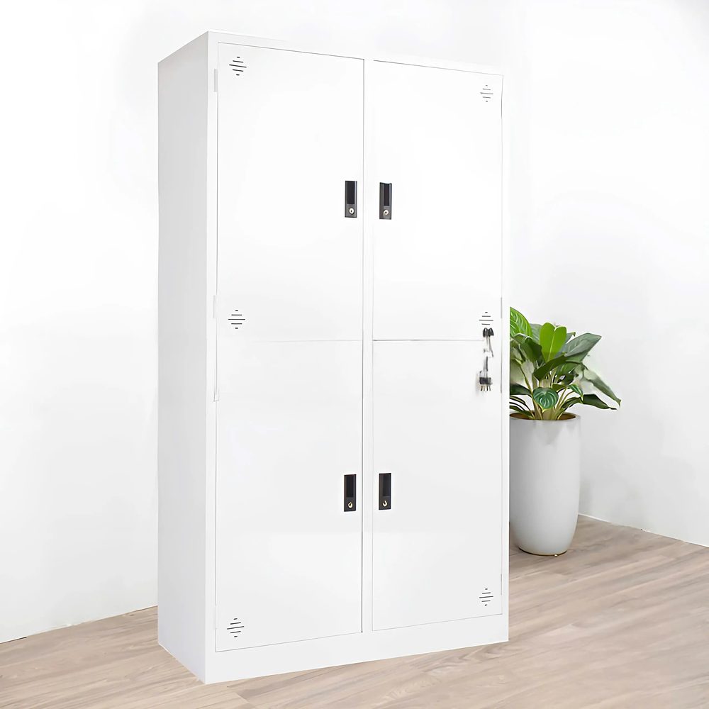 Tủ Locker Sắt 4 Ngăn Màu Trắng - TLK37 2