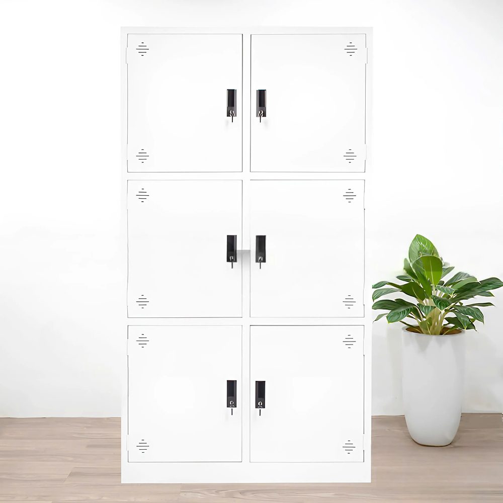Tủ Locker Sắt 6 Ngăn Màu Trắng - TLK40 1