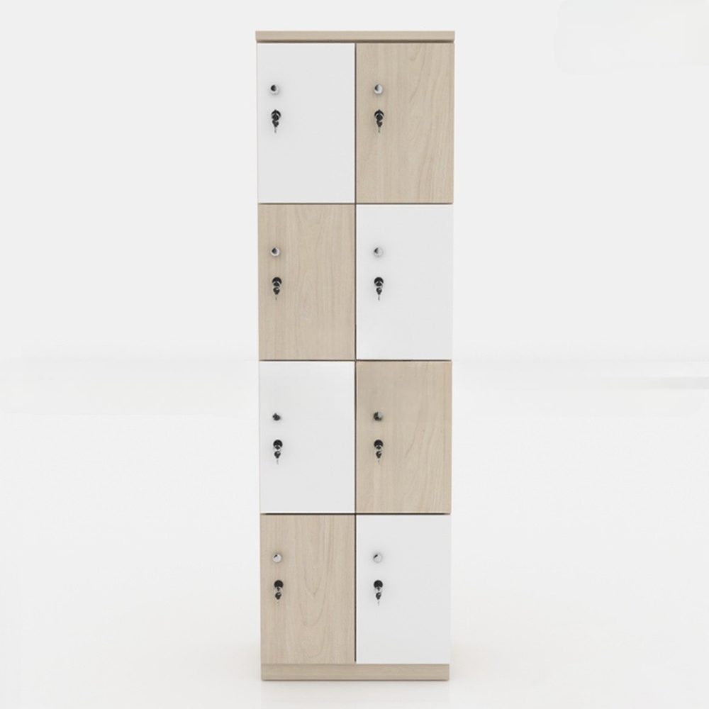 Tủ Locker Gỗ 8 Cánh Phối Màu Caro - TLK11 1