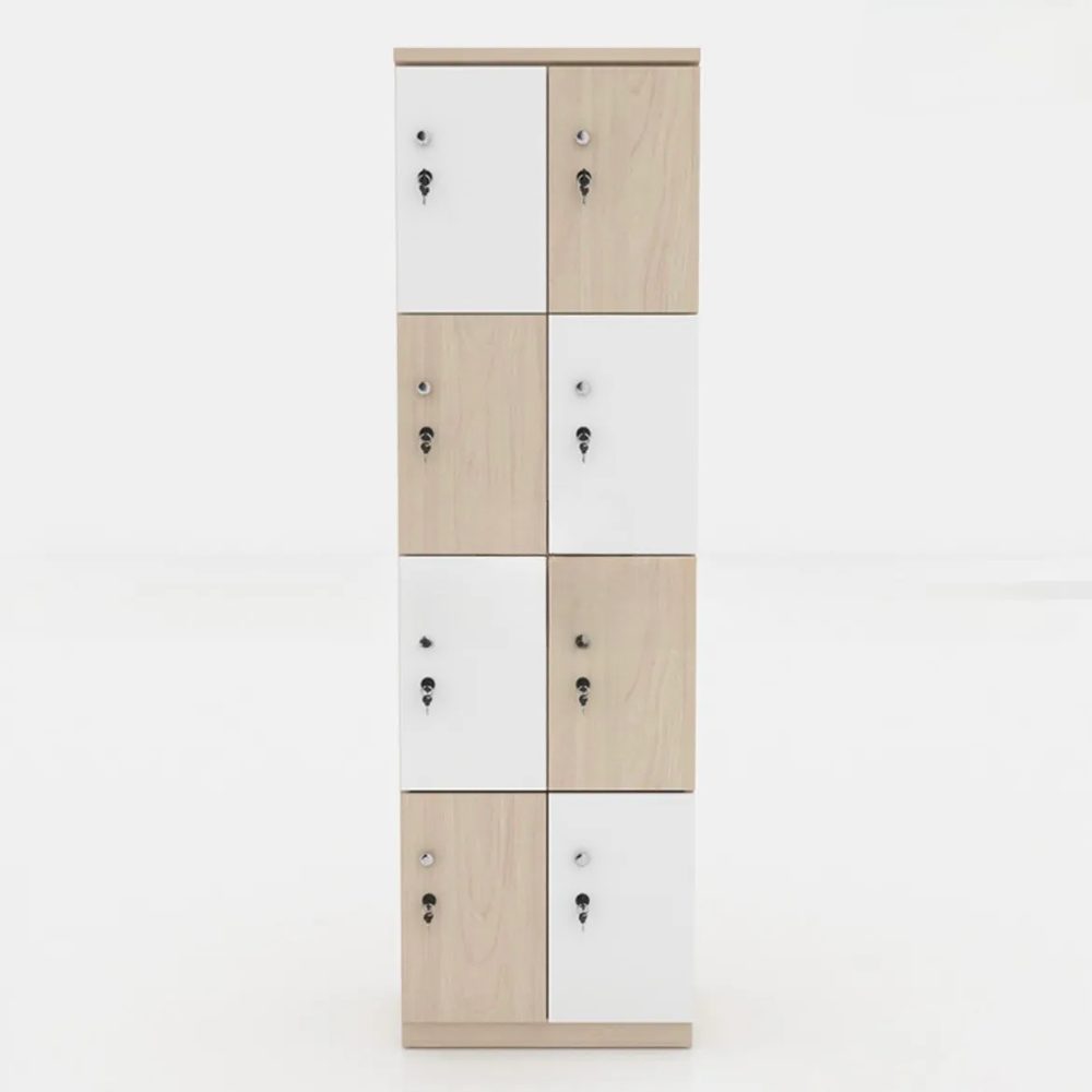 [TLK11] Tủ Locker Gỗ 8 Cánh Phối Màu Caro - TLK11