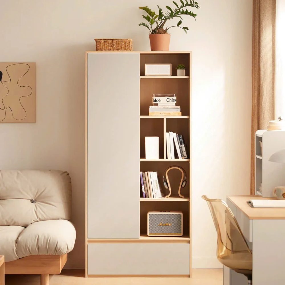 [THS286] Tủ Tài Liệu Gỗ Nhiều Ngăn Tích Hợp Cánh Mở - THS286