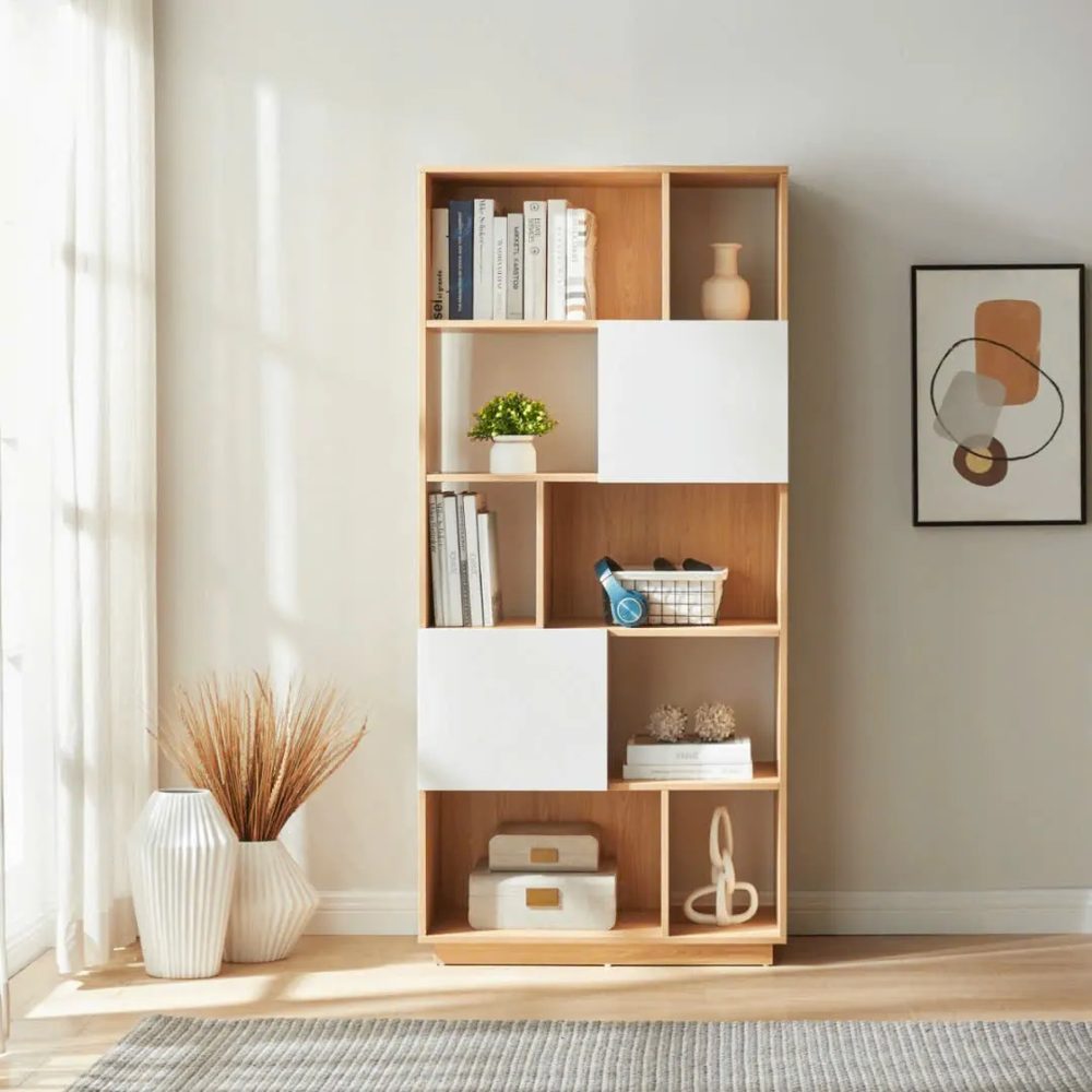[THS283] Tủ Tài Liệu Gỗ Nhiều Ngăn Kết Hợp Cánh Mở - THS283