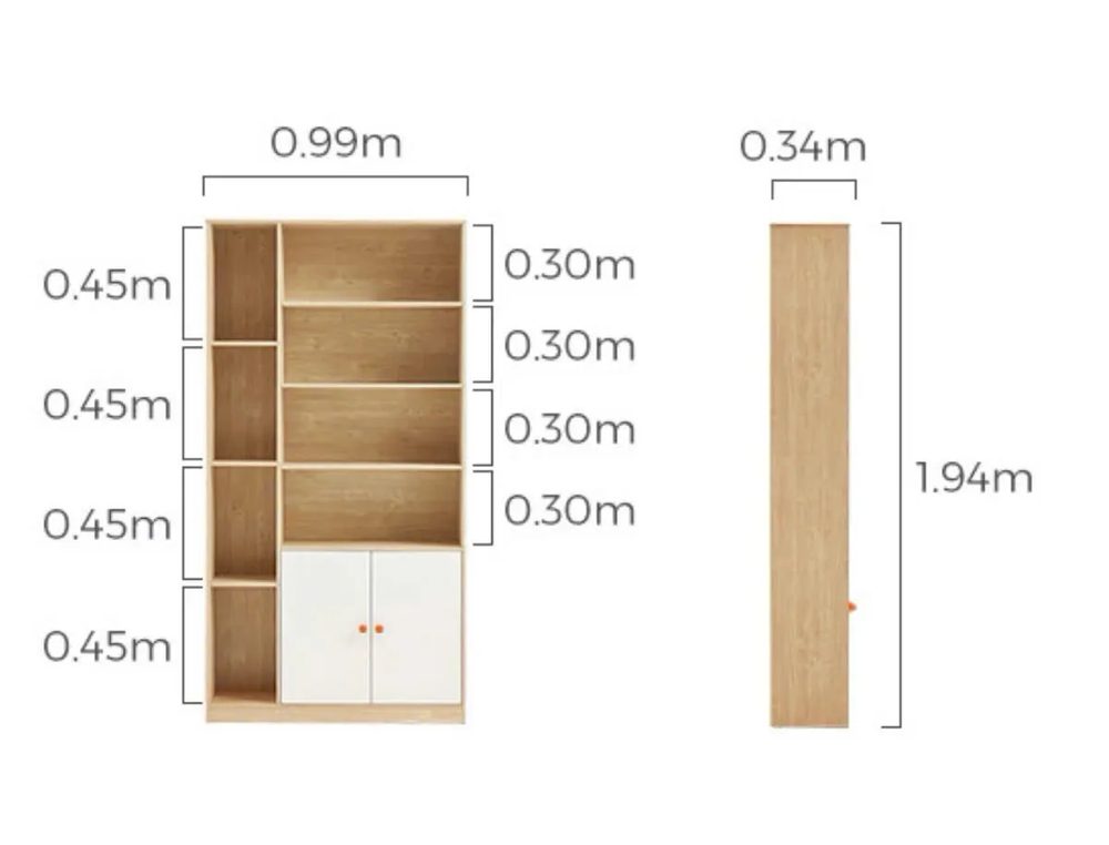 Tủ Tài Liệu Gỗ Đa Ngăn Kết Hợp Kệ Trang Trí - THS281 4