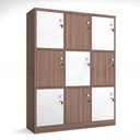 Tủ Locker 9 Ngăn Màu Caro Nâu Trắng - TLK66 1