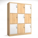 Tủ Locker 9 Ngăn Xen Kẻ Caro Vàng Trắng - TLK65 1