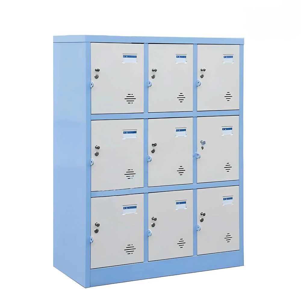 Tủ Locker Sắt 9 Ngăn Màu Xanh - TLK62 1