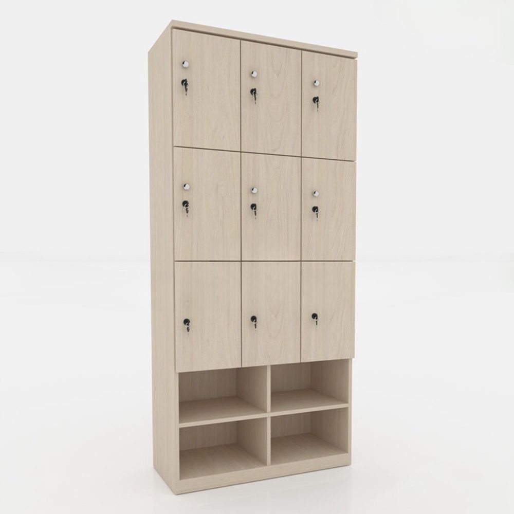Tủ Loker Gỗ 9 Cánh Liền Kệ Dép - TLK21 1