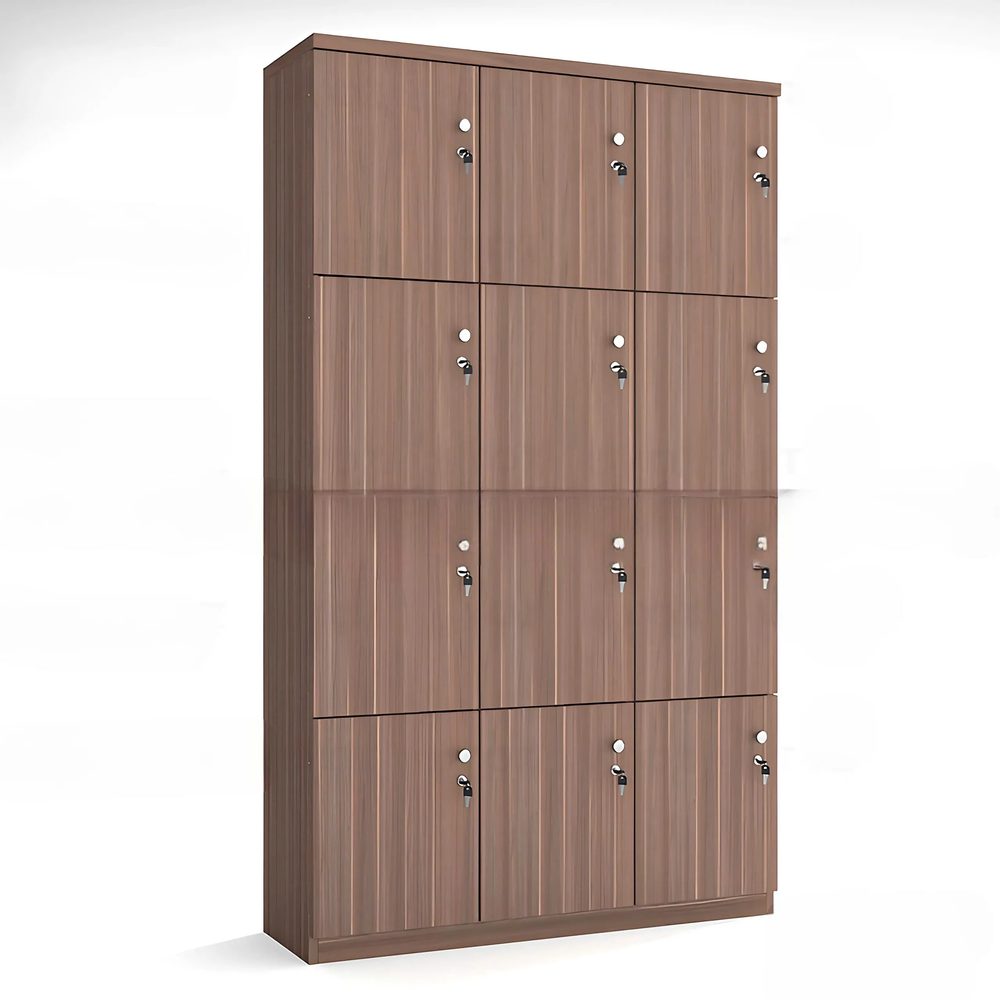 [TLK73] Tủ Gỗ Locker 12 Cánh Màu Nâu - TLK73