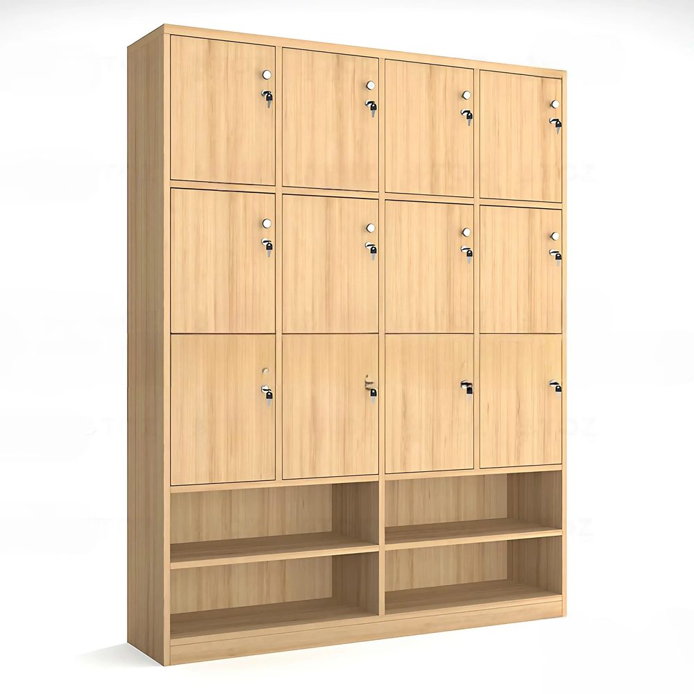 Tủ Locker Gỗ 12 Ngăn Có Kệ Để Giày - TLK70 1