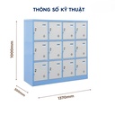 Tủ Locker 12 Ngăn Màu Xanh - TLK63 1