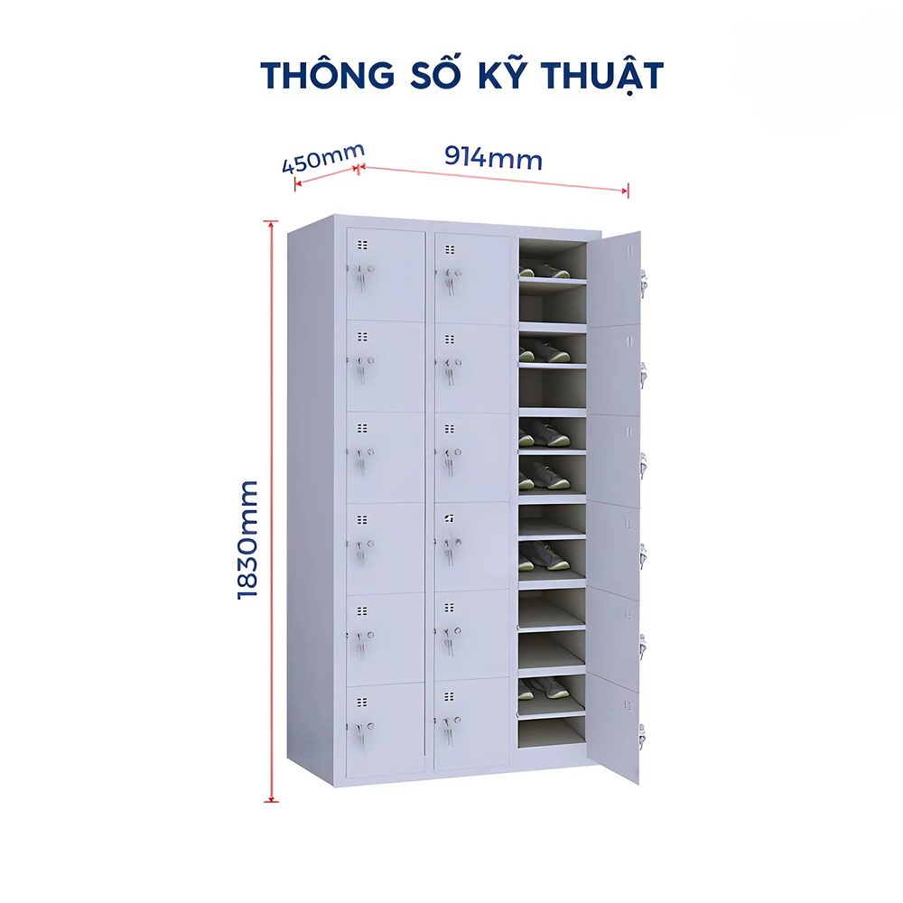Tủ Locker Sắt 12 Ngăn Đa Năng - TLK60 2