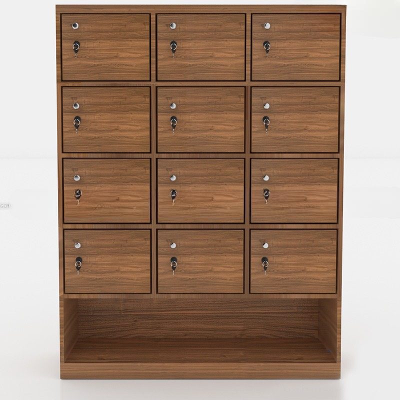 Tủ Loker Gỗ 12 Cánh Có Kệ Dép - TLK7 4