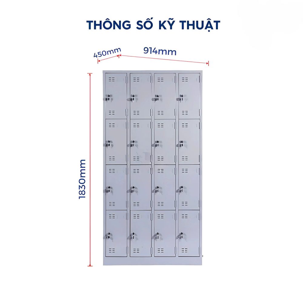 Tủ Locker Sắt 16 Ô Đựng Đồ Cá Nhân - TLK58 2