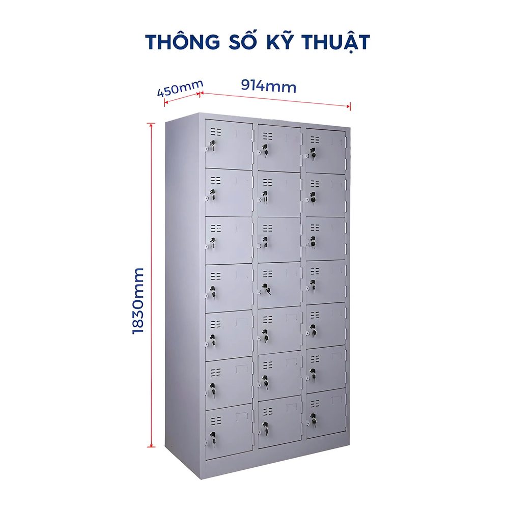 Tủ Locker Sắt 21 Ô An Toàn Bảo Mật - TLK59 2