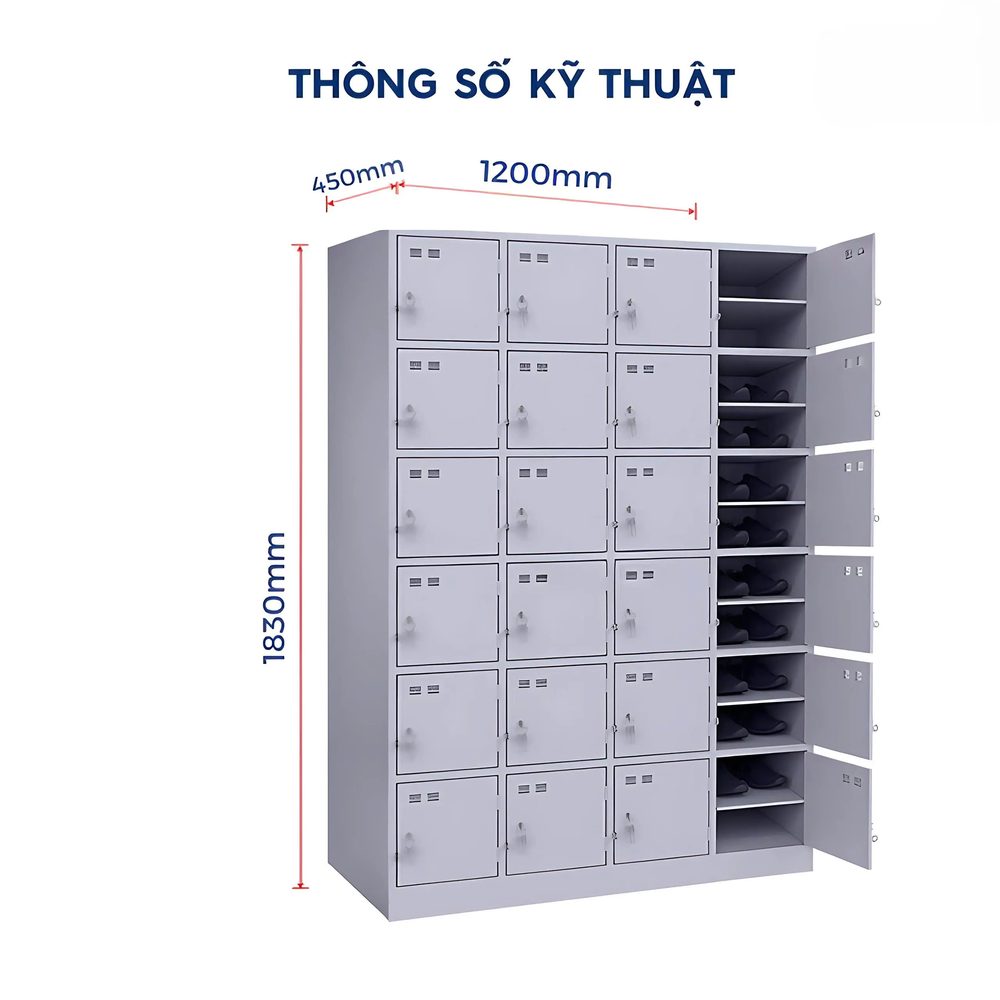 Tủ Locker Sắt 24 Ngăn Tiện Lợi - TLK61 1