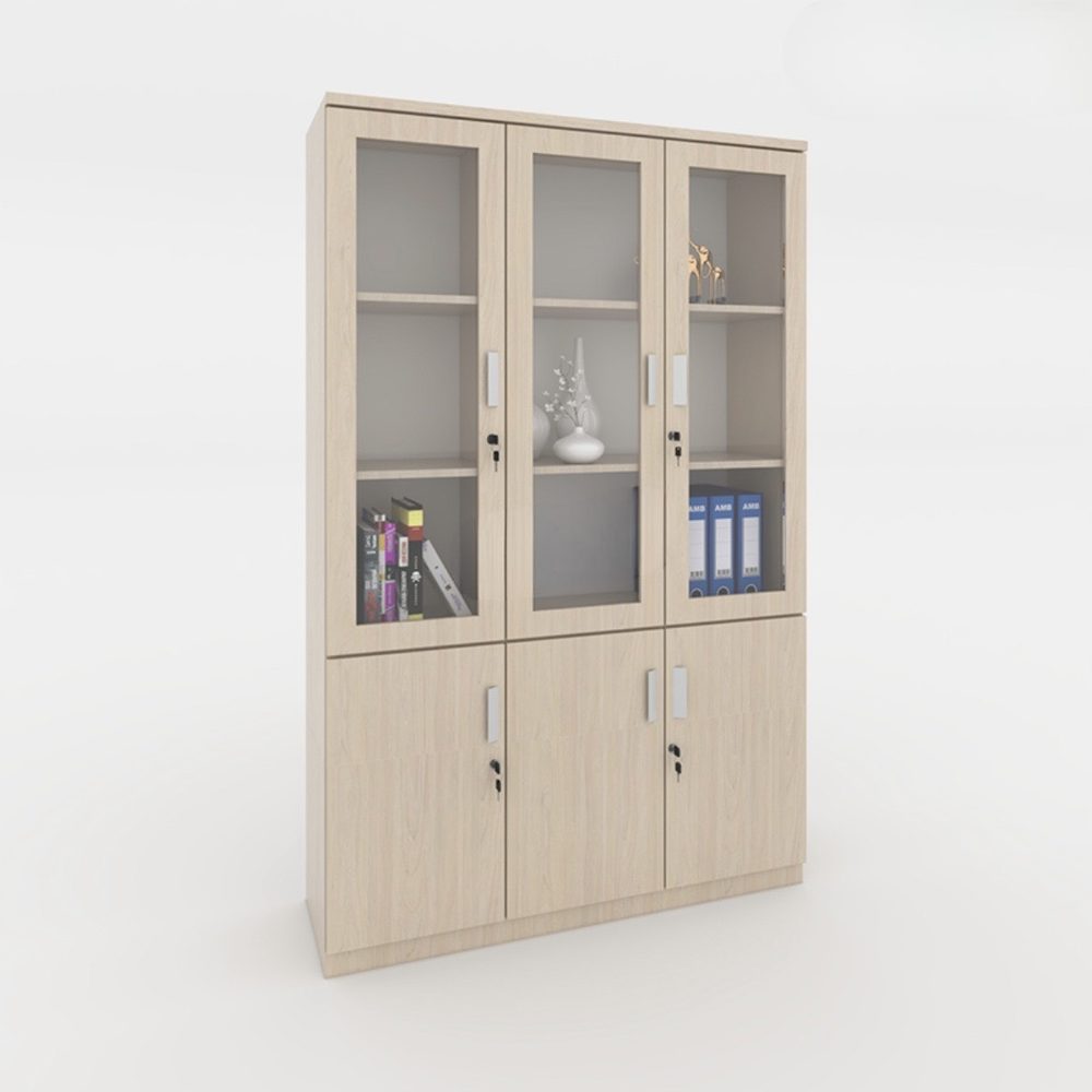 Tủ Văn Phòng 3 Cánh Vân Gỗ - THS141 2