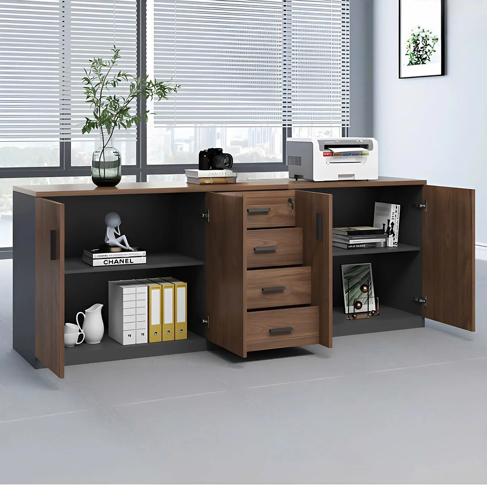 [THS274] Tủ Tài Liệu Thấp 4 Cánh 3 Ngăn Kéo - THS274
